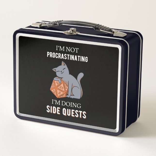 I'm Not Procrastinating I'm Doing Side Quests III Metal Lunch Box (Front)