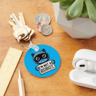 I'm not robot cat keychain