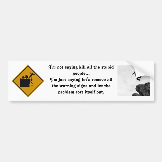 I'm Not Saying Kill All the Stupid People... Bumper Sticker (Front)