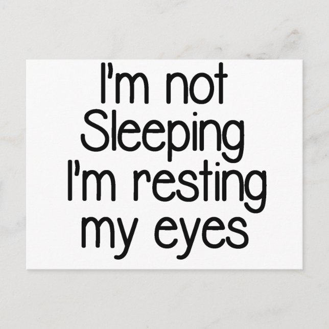 I'm not sleeping funny postcard (Front)