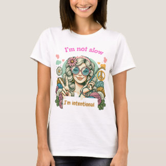 "I'm not slow, I'm intentional - Retro knitting hu T-Shirt