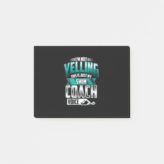 Im Not Yelling Swim Coach Voice Funny Swimming Post-it Notes (Front)