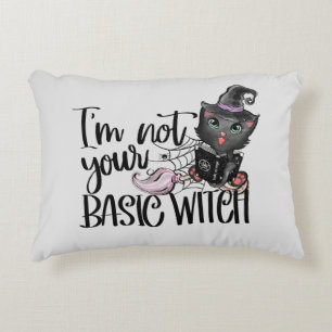 I'm Not Your Basic Witch – Black Cat Accent Pillow