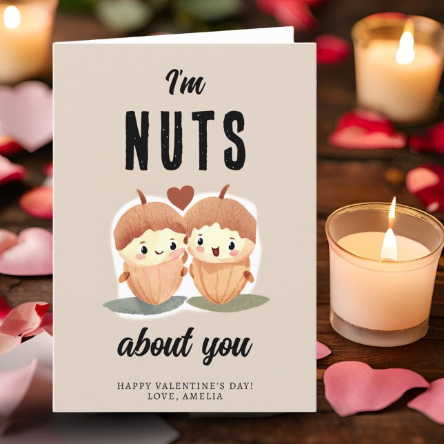 I'm Nuts about you Funny Cute Valentine's Day  Holiday Card (Creator Uploaded)