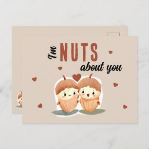 I'm Nuts about you Funny Cute Valentine's Day Holiday Postcard