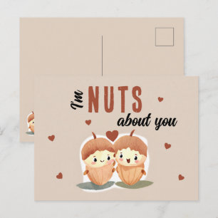 I'm Nuts about you Funny Cute Valentine's Day  Holiday Postcard
