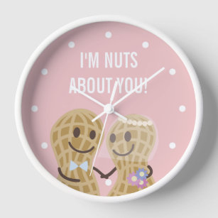 I'm Nuts About You Funny Happy Wedding Anniversary Clock
