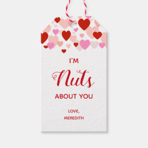 I'm Nuts About You Valentine's Day Gift Tag Label