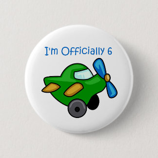 I'm Officially 6, Jet Plane 2 Inch Round Button
