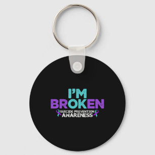 I'm Ok I'm Broken Suicide Prevention Awareness Sem Keychain