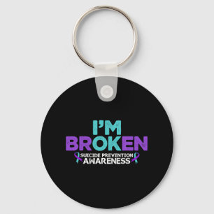 I'm Ok I'm Broken Suicide Prevention Awareness Sem Keychain