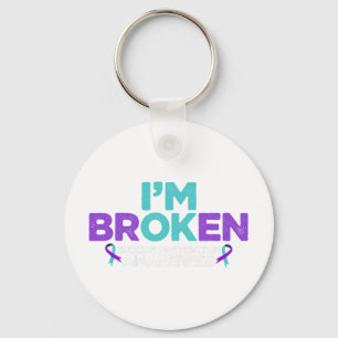 I'm Ok I'm Broken Suicide Prevention Awareness Sem Keychain
