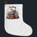 I'm Okay Funny Quilting Christmas Lovers Large Christmas Stocking<br><div class="desc">Im Oky Quilt,  Quilting Humour Christmas,  Quilter Inside Joke,  Festive Sewing Meme,  Crafty Holiday Shirt,  Funny Quilt Block,  OKY Quilt Lover,  Cozy Christmas Craft,  Quilting Community Gift,  Holiday Maker Humour</div>