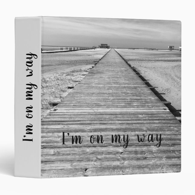 I'm on my way to the beach black and white photo binder (Front/Spine)