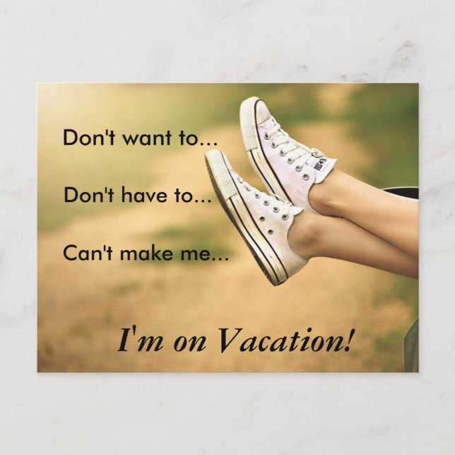 I'm on Vacation Postcard (Front)
