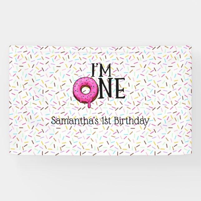 I'M One Doughnut 1st Birthday  Banner (Horizontal)