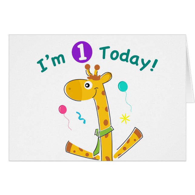 I'm One Today - Giraffe Design (Devant horizontal)