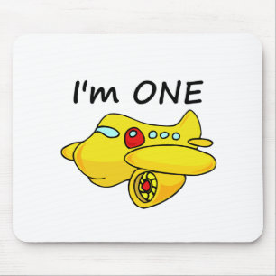 I'm One, Yellow Plane Mouse Pad