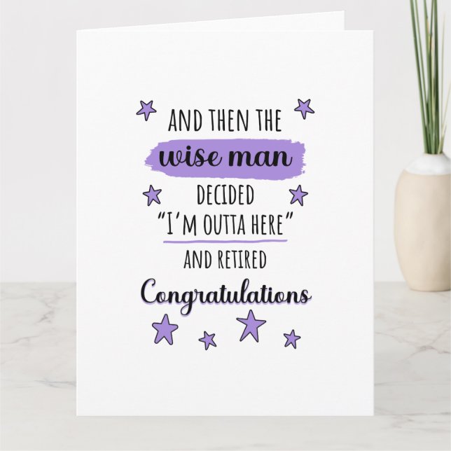 I'm Outta Here" Funny Retirement Thank You Card (Front)