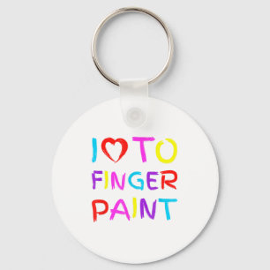 Im Paint, I Love To Finger Paint, Funny Couple Val Keychain