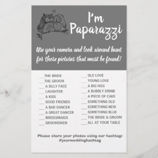 I'm paparazzi Game Card Owls Love Wedding 