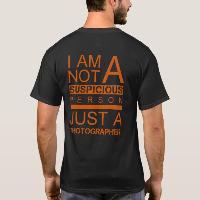 Im pas un T-shirt noir orange de personne méfiante (Dos)