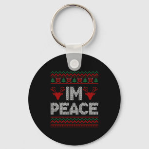 I'm Peace Couple Matching Christmas Ugly Sweater Keychain