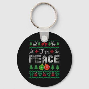 I'm Peace I Come In Couple Matching Ugly Christmas Keychain