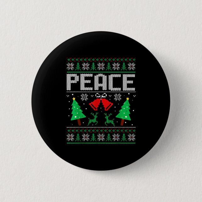 I'm Peace - I Come In Peace Couple Matching Ugly C 2 Inch Round Button (Front)