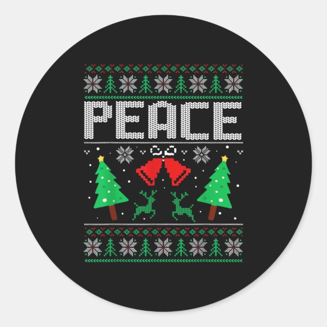 I'm Peace - I Come In Peace Couple Matching Ugly C Classic Round Sticker (Front)