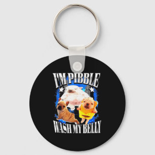 Im Pibble Wash My Belly Frenchie Bulldog  Keychain