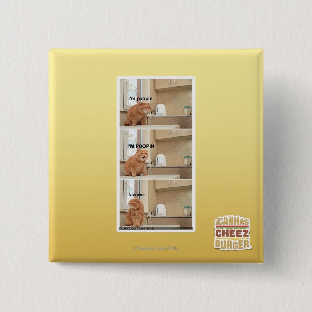 I'm poopin! 2 inch square button (Front)