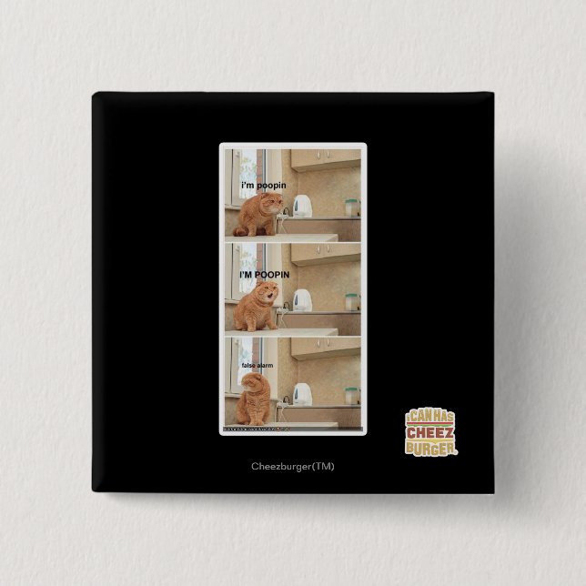 I'm poopin! 2 inch square button (Front)