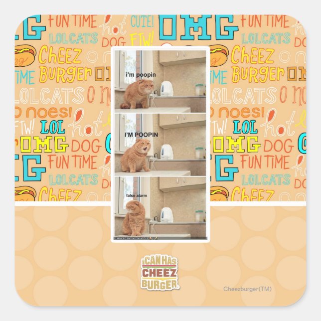 I'm poopin! square sticker (Front)