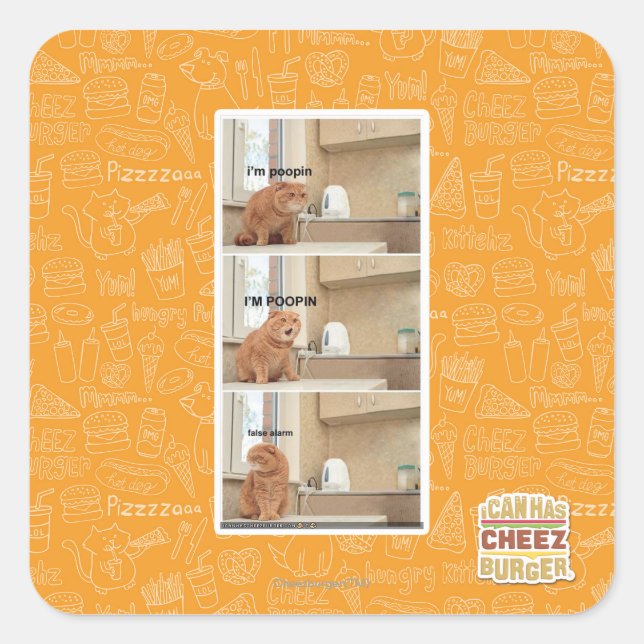 I'm poopin! square sticker (Front)