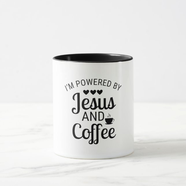 I'm Powered By Jesus and Coffee Combo Mug (Center)