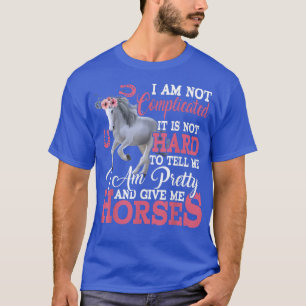 I'm Pretty And Give Me Horses Funny Floral Horse F T-Shirt
