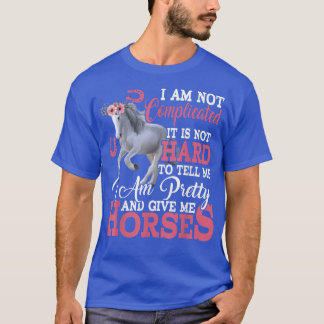 I'm Pretty And Give Me Horses Funny Floral Horse F T-Shirt