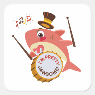 I'm Pretty Jawsome Pun Square Sticker
