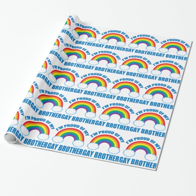 I'm Proud of My Gay Brother LGBT Sister Wrapping Paper (Unrolled)