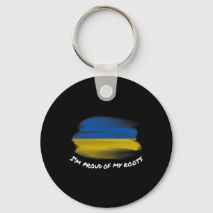 I'm Proud Of My Roots - Vintage Ukraine Flag Patri Keychain