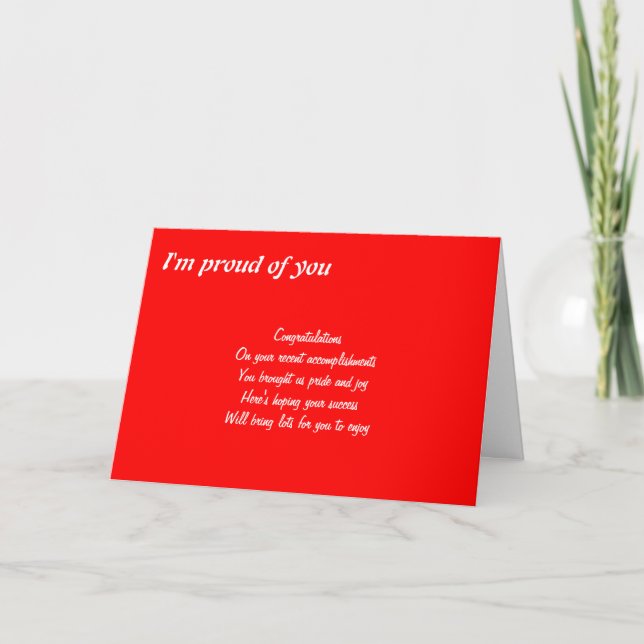 I'm proud of you card (Front)