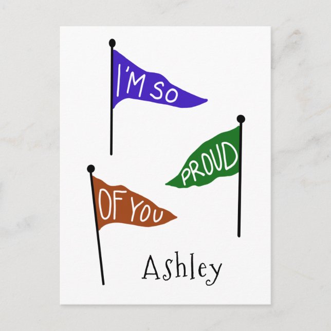 I'm Proud of You Personalized Congratulations Postcard (Front)