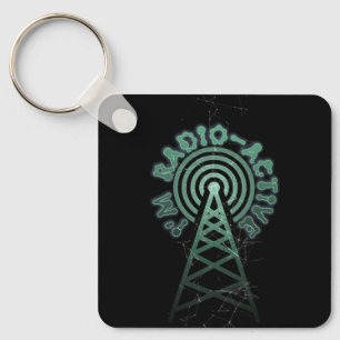 I'm Radio Active With Tower Antenna Funny Ham Radi Keychain