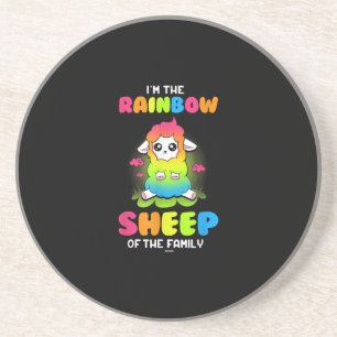 Im rainbow sheep of  family   Cute Sheep Design Coaster
