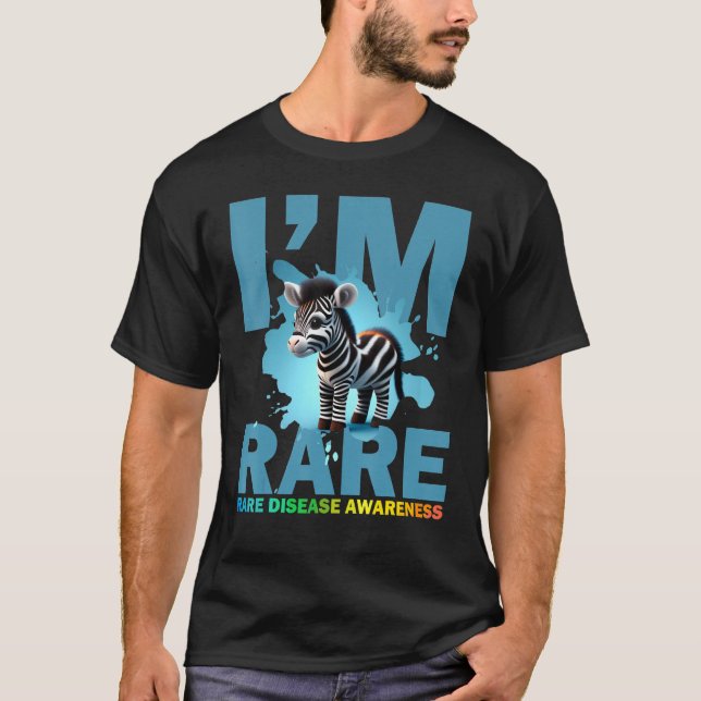 I'm Rare, cute zebra for Rare disease awareness T-Shirt (Front)