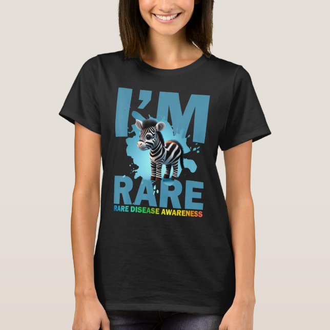 I'm Rare, cute zebra for Rare disease awareness T-Shirt (Front)