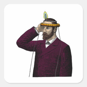 I'm Reading Your Mind - Vintage Illustration Square Sticker