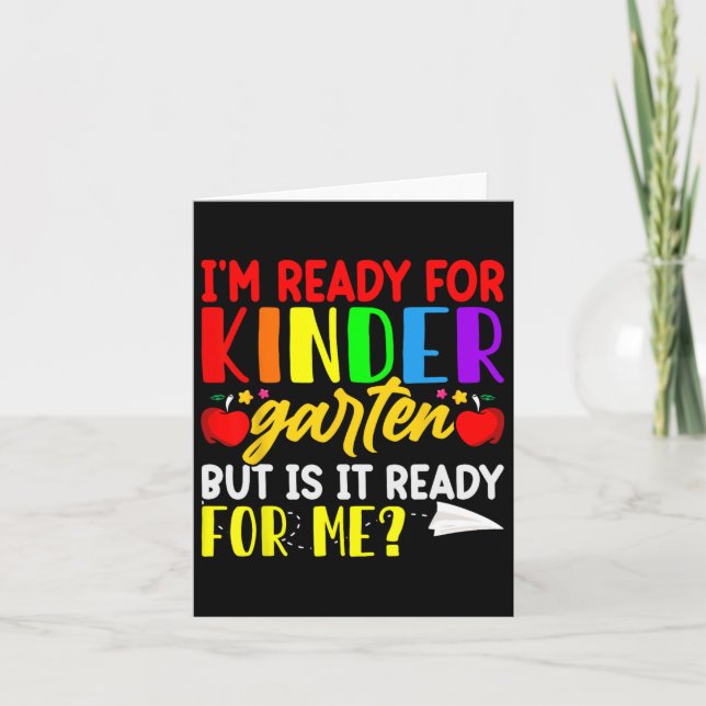 I'm Ready For First Day Of School Kindergarten Boy Card (Front)