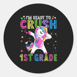 I'm Ready For First Grade Back To School 1st Grade Classic Round Sticker